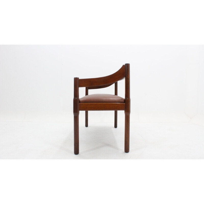 Banc vintage en cuir par Vico Magistretti pour Cassina,1960