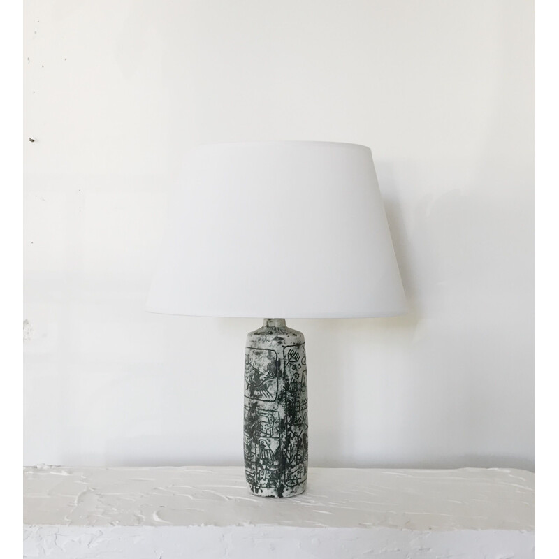Lampe vintage céramique vert d'eau de Jacques Blin