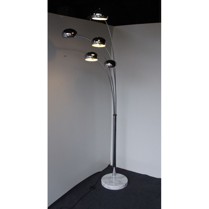 Lampadaire vintage en chrome Gustav