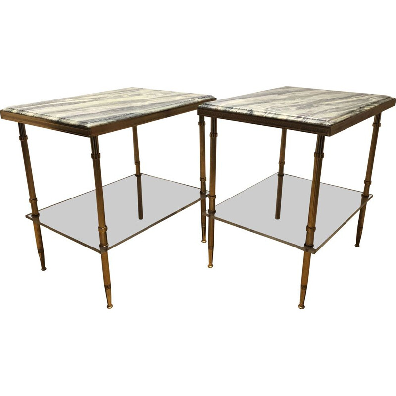 Paire de tables d'appoint vintage neo classique, 1950