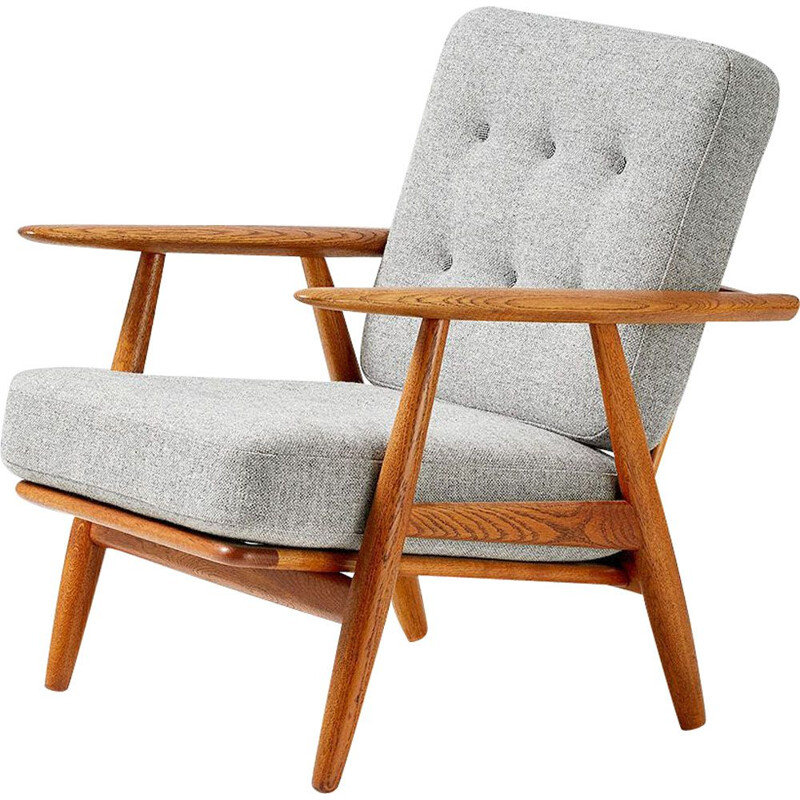 Fauteuil vintage en chêne Hans Wegner GE-240