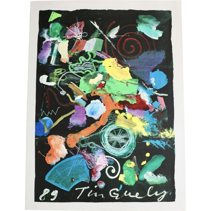 Vintage silkscreen by Jean Tinguely, France 1989