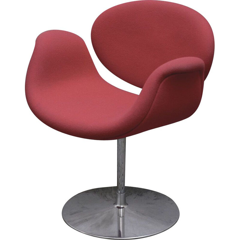 Fauteuil vintage rouge pâle de Pierre Paulin pour ARTIFORT