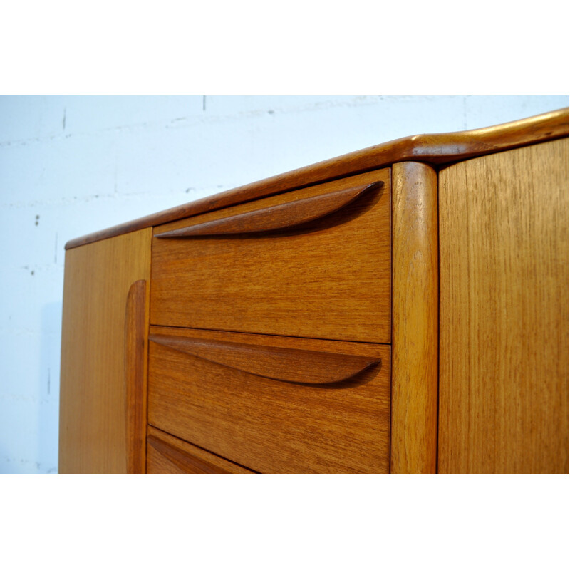 Long French sideboard in teak - 1960s