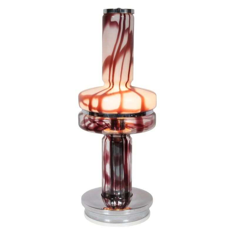 Vintage table lamp Angelo Brotto in Murano Glass for Esperia, Italy, 1970