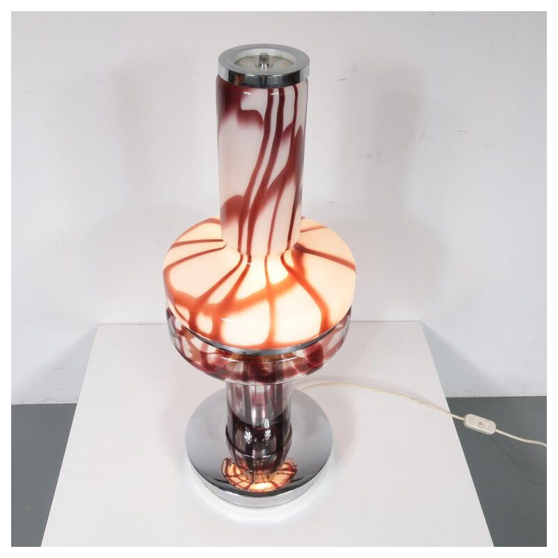 Lampe de table vintage Angelo Brotto en verre de Murano pour Esperia, Italie, 1970