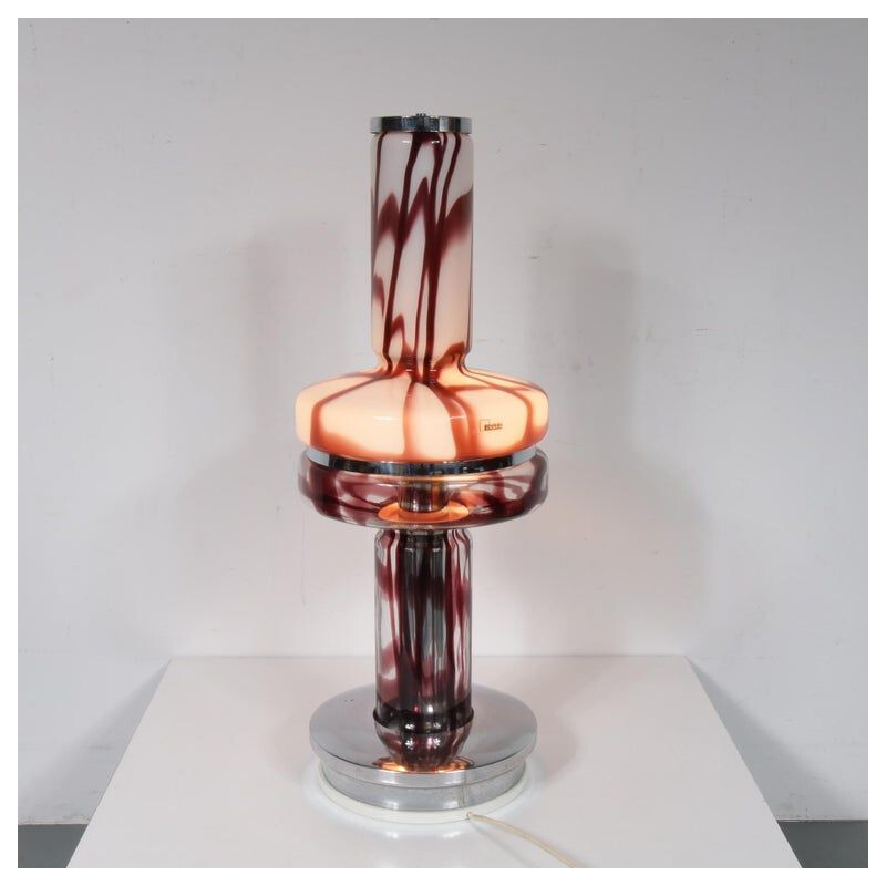 Vintage table lamp Angelo Brotto in Murano Glass for Esperia, Italy, 1970