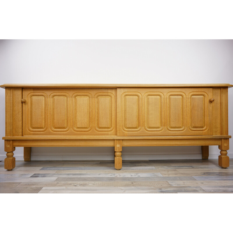 Vintage sideboard in oak model Mathias by Guillerme et Chambron 1960s