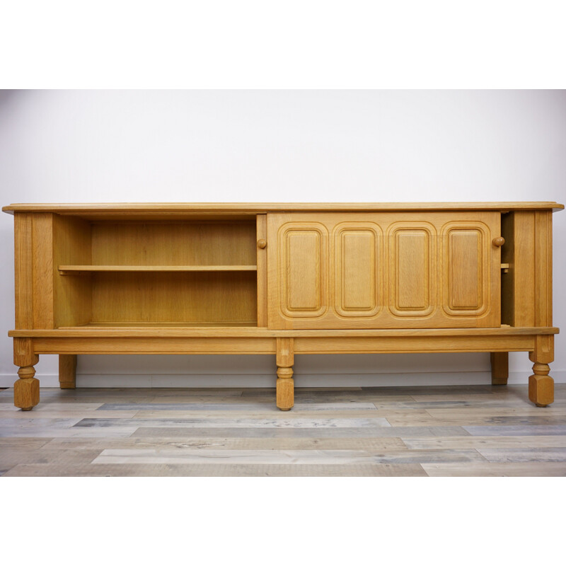 Vintage sideboard in oak model Mathias by Guillerme et Chambron 1960s