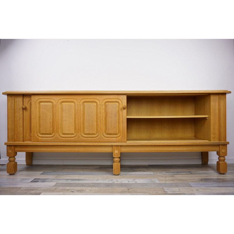 Vintage sideboard in oak model Mathias by Guillerme et Chambron 1960s