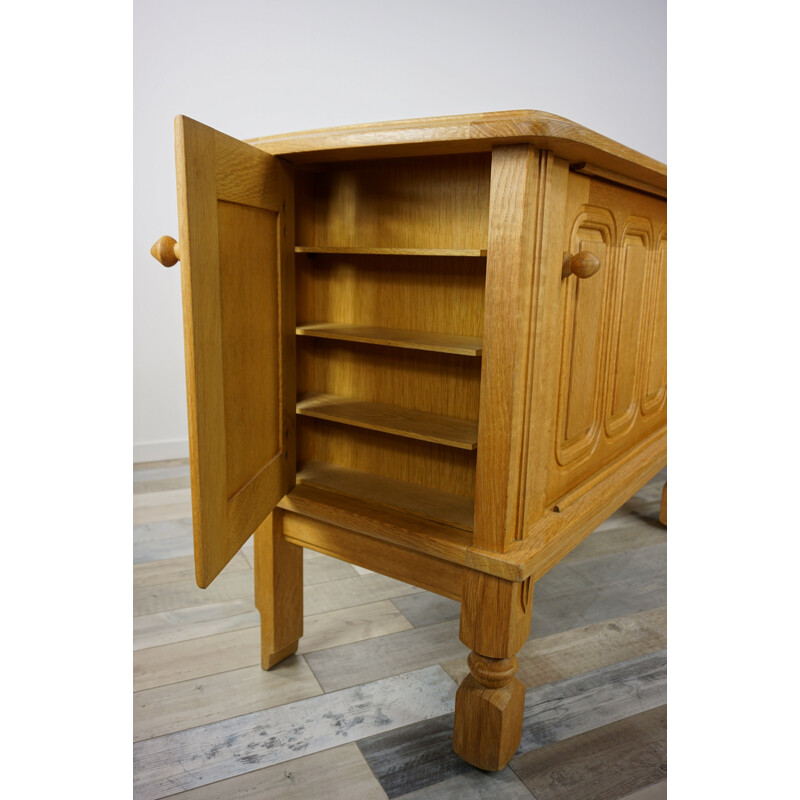 Vintage sideboard in oak model Mathias by Guillerme et Chambron 1960s