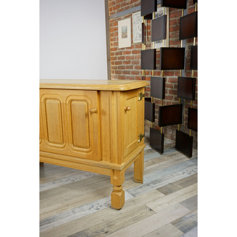 Vintage sideboard in oak model Mathias by Guillerme et Chambron 1960s