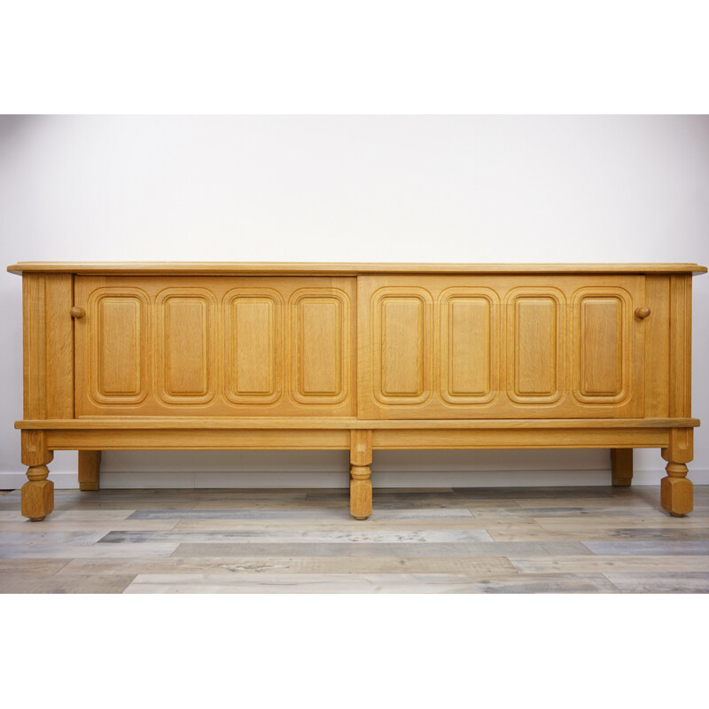 Vintage sideboard in oak model Mathias by Guillerme et Chambron 1960s