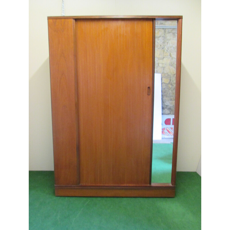 Armoire vintage en teck porte coulissante 1960s