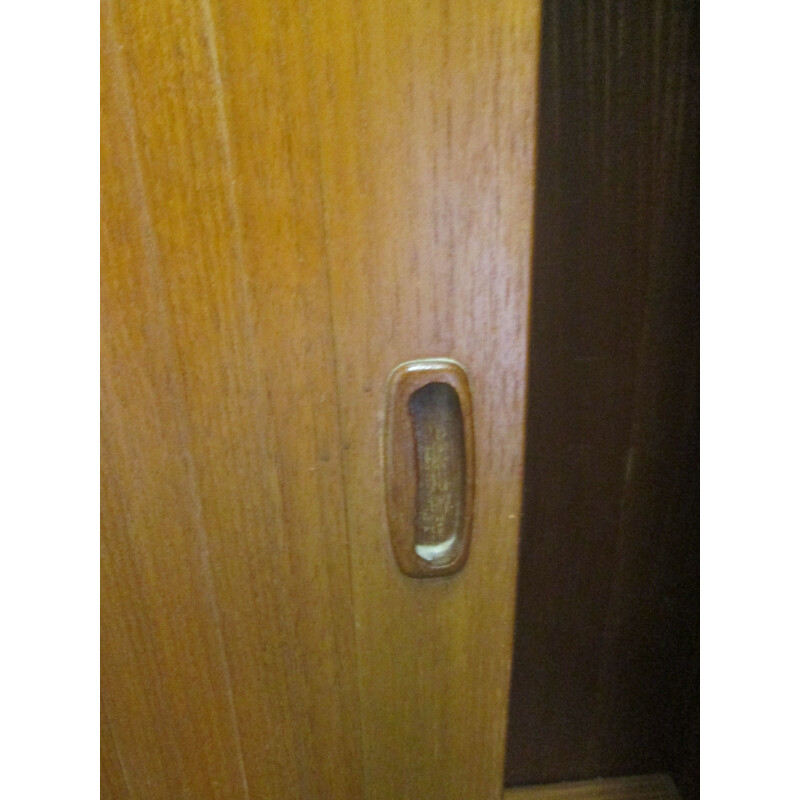 Vintage cabinet in teak with sliding door 1960s 