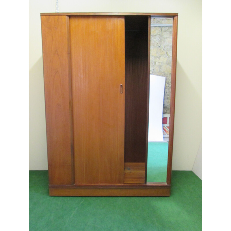 Vintage cabinet in teak with sliding door 1960s 