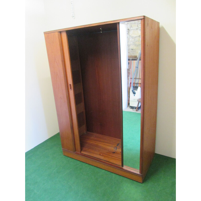 Vintage cabinet in teak with sliding door 1960s 