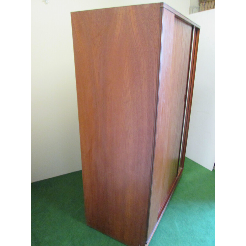 Vintage cabinet in teak with sliding door 1960s 