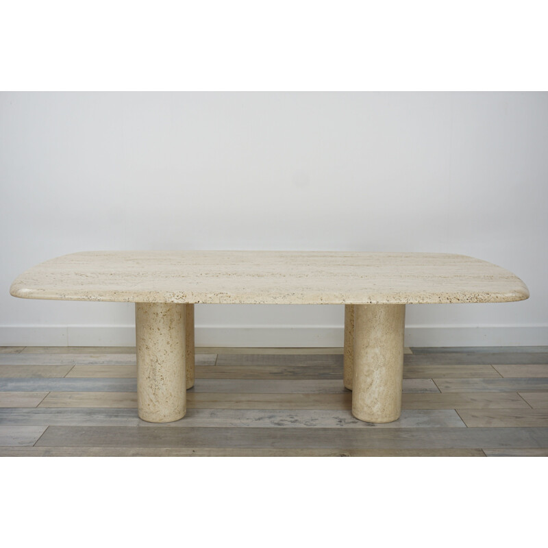 Vintage coffee table in travertine Italy 70s