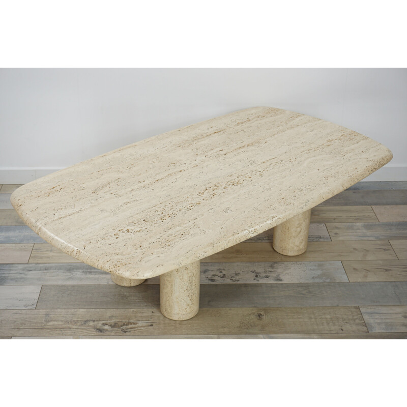 Vintage coffee table in travertine Italy 70s