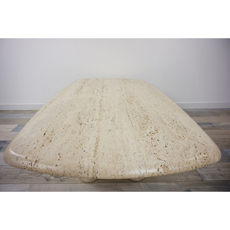 Vintage coffee table in travertine Italy 70s