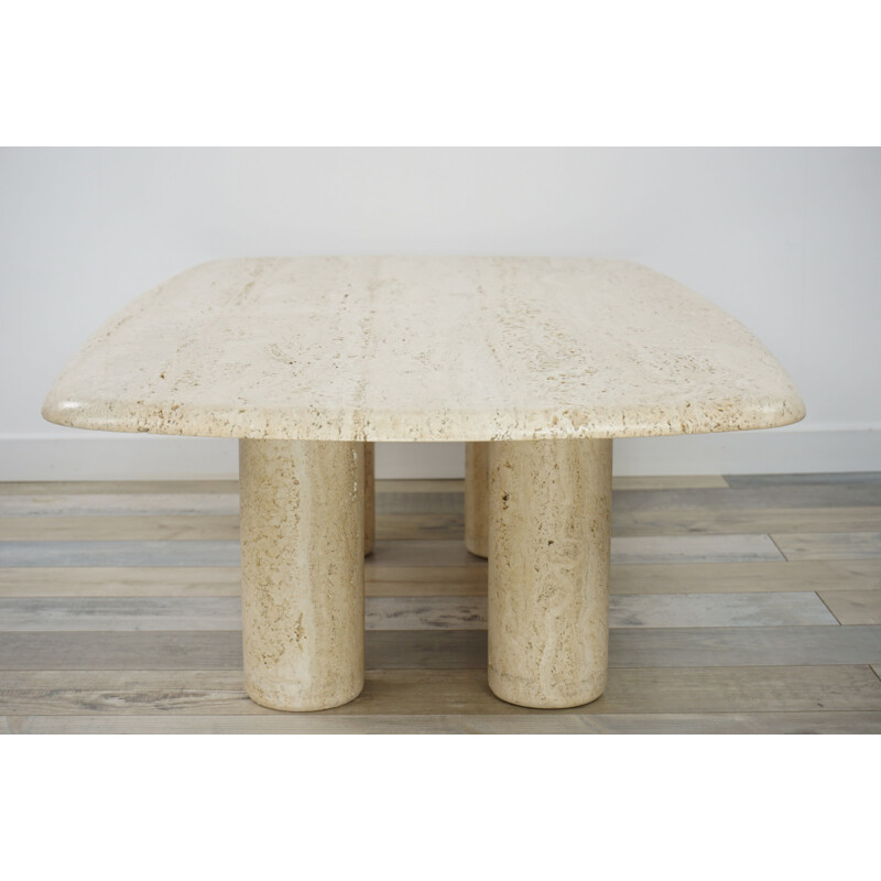 Vintage coffee table in travertine Italy 70s