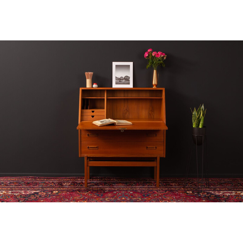 Vintage secretary desk in teak by Arne Wahl Iversen for Vinde Møbelfabrik Denmark 1960s