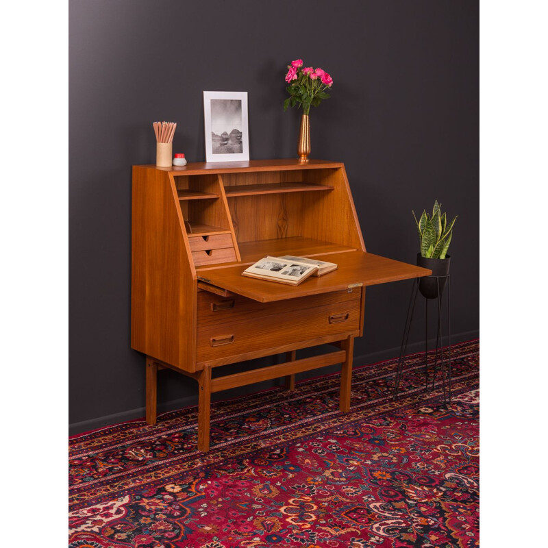 Vintage secretary desk in teak by Arne Wahl Iversen for Vinde Møbelfabrik Denmark 1960s