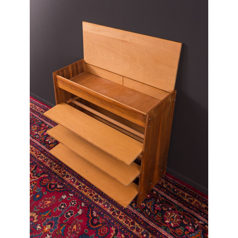 Vintage shoe cabinet in walnut Germany 1950s