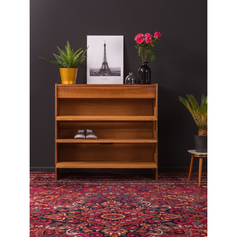 Vintage shoe cabinet in walnut Germany 1950s