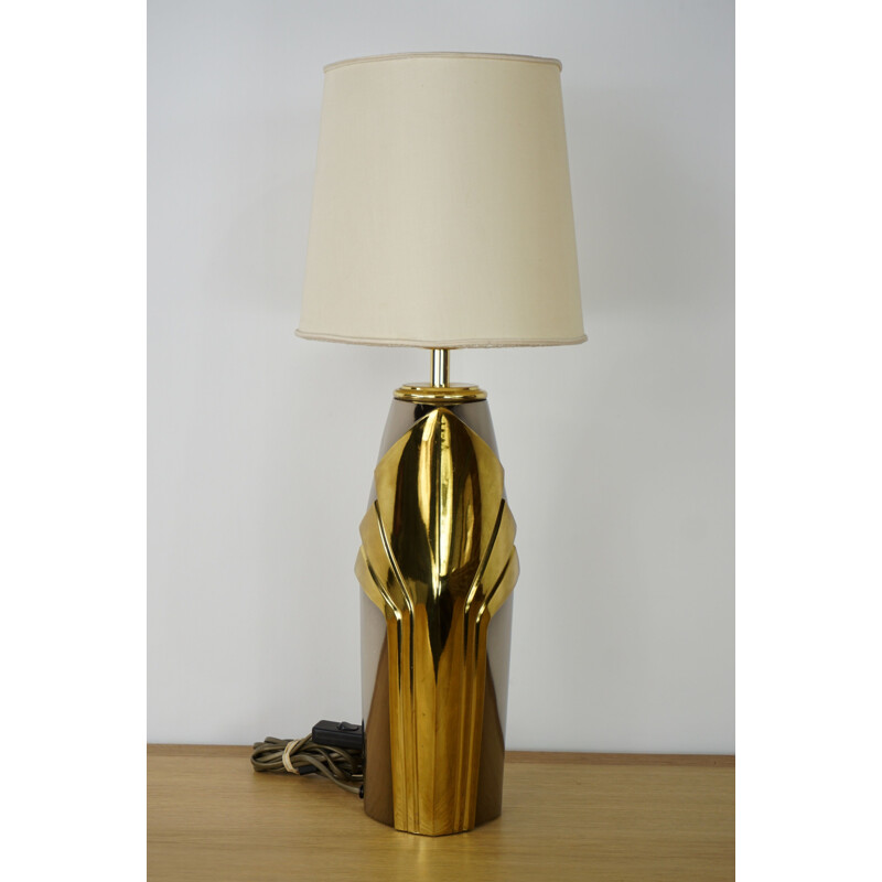 Vintage lamp Deknudt in brass and bronze metal 1970s