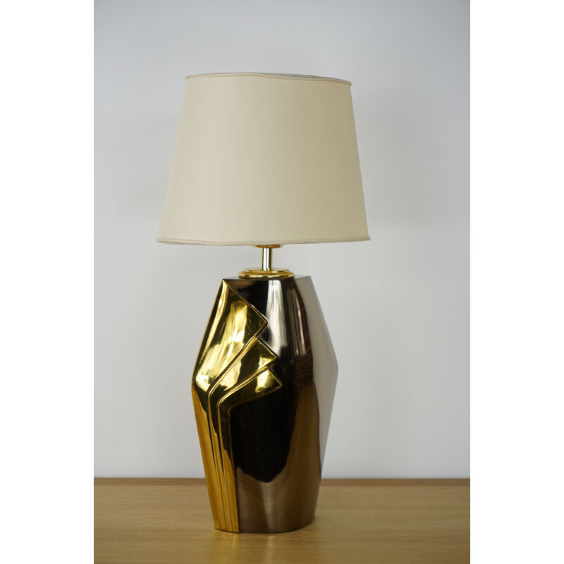 Vintage lamp Deknudt in brass and bronze metal 1970s