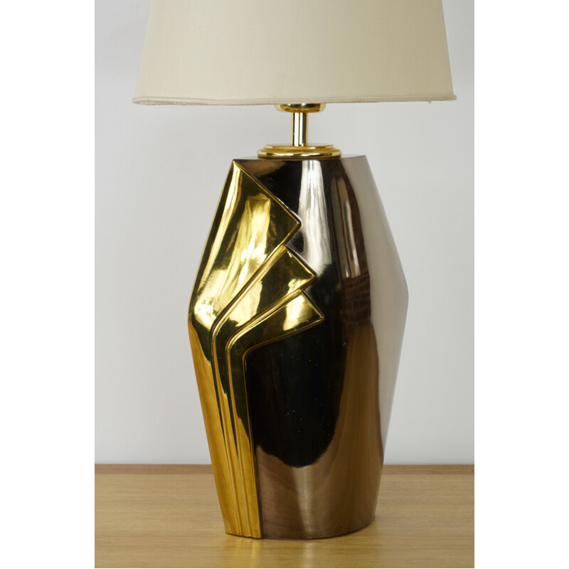 Lampe vintage Deknudt en laiton et métal bronze 1970s