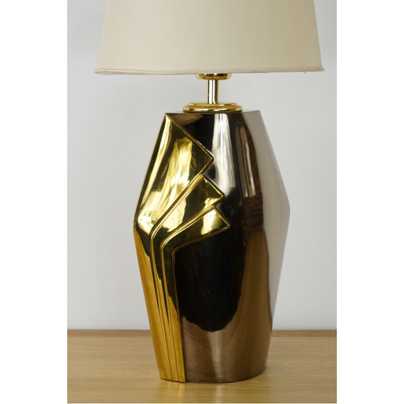 Vintage lamp Deknudt in brass and bronze metal 1970s