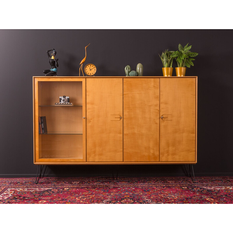 Vintage highboard in walnut and ash Germany 1950s