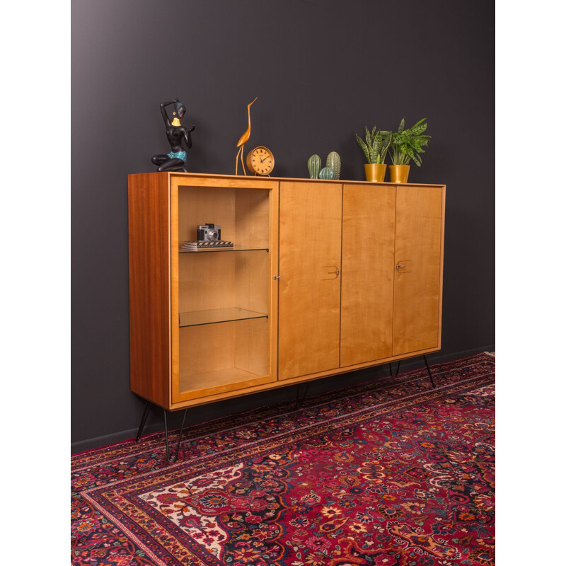 Vintage highboard in walnut and ash Germany 1950s