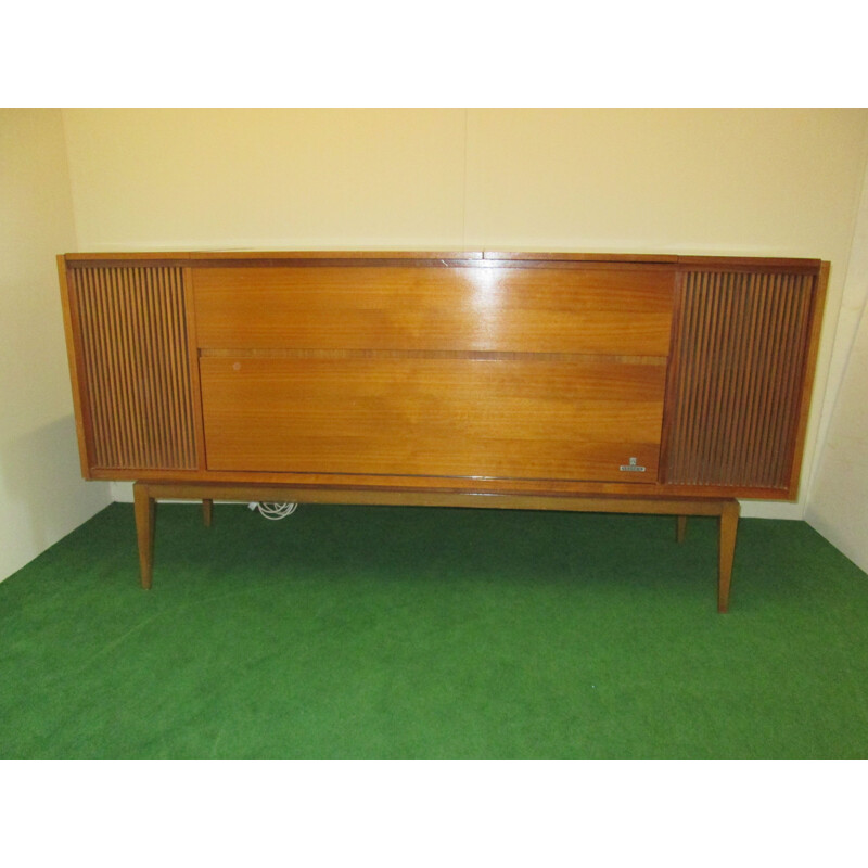 Vintage stereo furniture in teak by Grundig 1960s