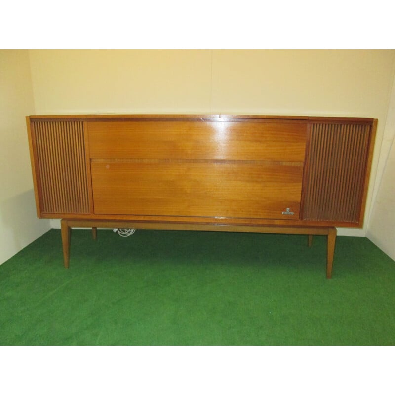 Vintage stereo furniture in teak by Grundig 1960s