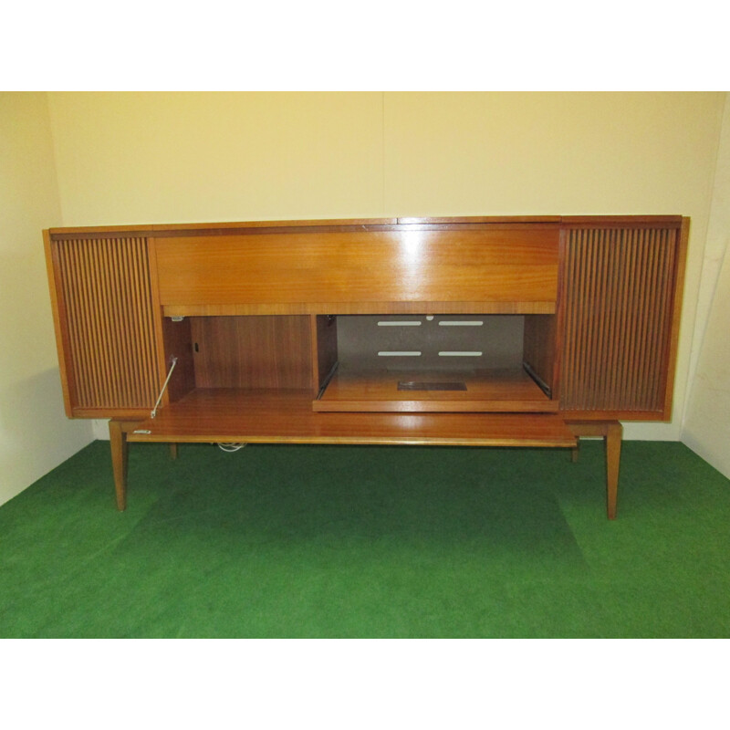 Vintage stereo furniture in teak by Grundig 1960s