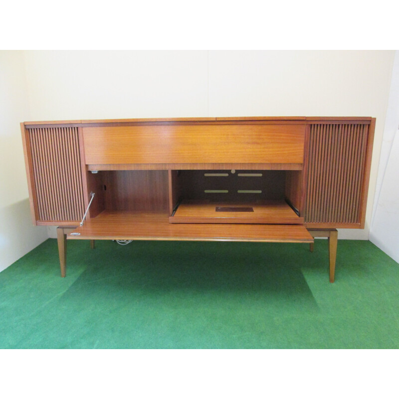 Vintage stereo furniture in teak by Grundig 1960s