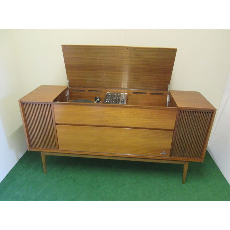 Vintage stereo furniture in teak by Grundig 1960s