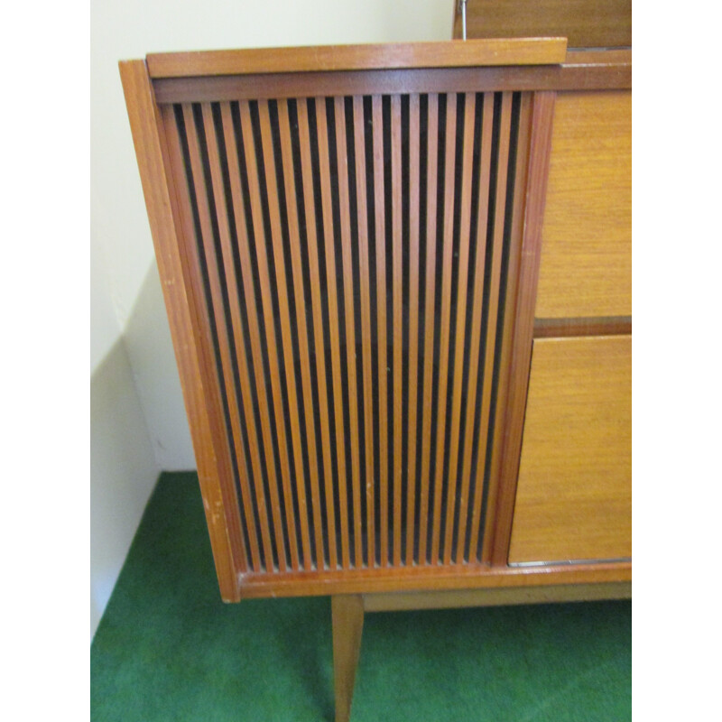 Vintage stereo furniture in teak by Grundig 1960s