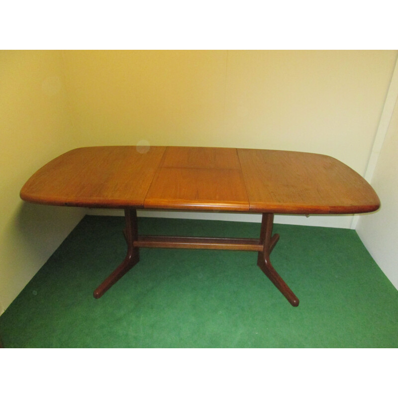Table vintage extensible en bois de teck 1970