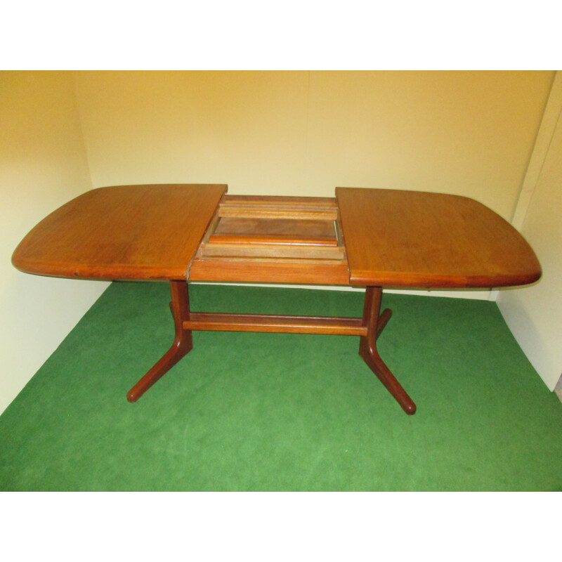 Table vintage extensible en bois de teck 1970