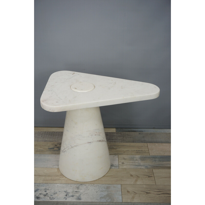 Vintage side table in white marble