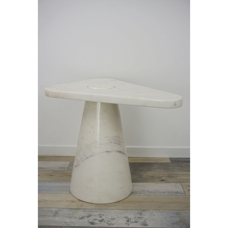 Vintage side table in white marble