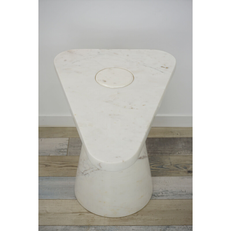 Table d’appoint vintage en marbre blanc
