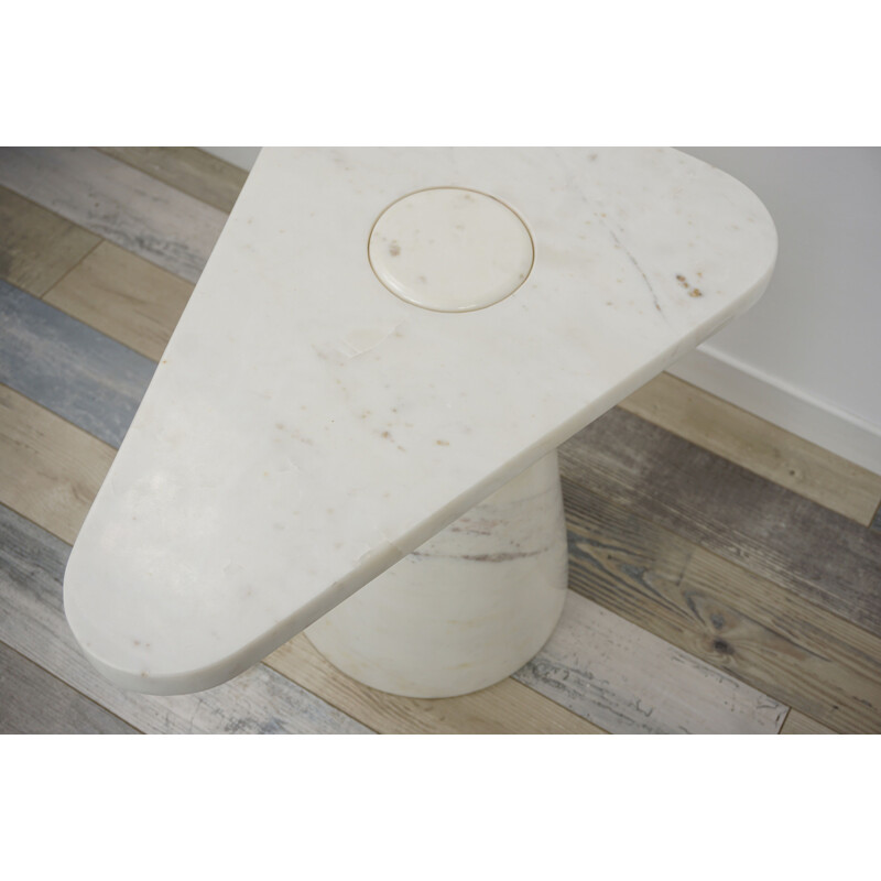 Table d’appoint vintage en marbre blanc