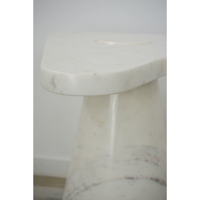 Vintage side table in white marble