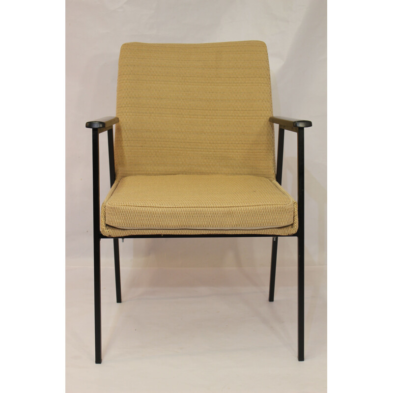 German vintage armchair for Mauser in yellow steel 1960